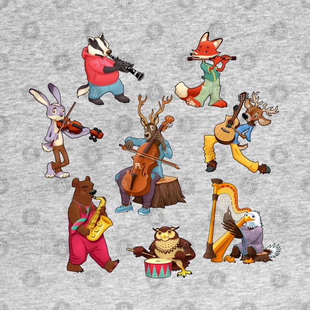 Musician cartoon animals by ddraw